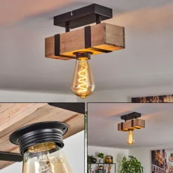 hofstein Plafonnier Montgomery Écru, Noir, 1 lumière