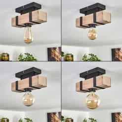 hofstein Plafonnier Montgomery Écru, Noir, 1 lumière