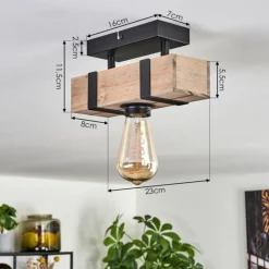 hofstein Plafonnier Montgomery Écru, Noir, 1 lumière