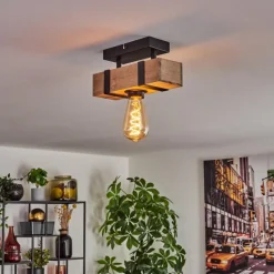 hofstein Plafonnier Montgomery Écru, Noir, 1 lumière