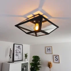 Luminaires Rustiques-hofstein Plafonnier Moraira Noir, 1 lumière