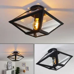 hofstein Plafonnier Moraira Noir, 1 lumière