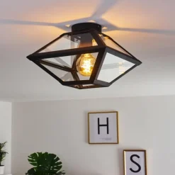 hofstein Plafonnier Moraira Noir, 1 lumière