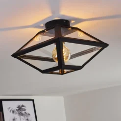 hofstein Plafonnier Moraira Noir, 1 lumière