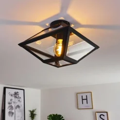 hofstein Plafonnier Moraira Noir, 1 lumière