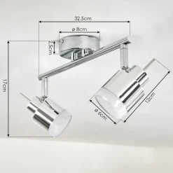 hofstein Plafonnier Morges LED Chrome, 2 lumières