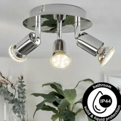 hofstein Plafonnier Morges LED Chrome, 3 lumières