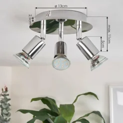 hofstein Plafonnier Morges LED Chrome, 3 lumières