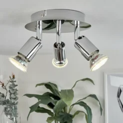 hofstein Plafonnier Morges LED Chrome, 3 lumières