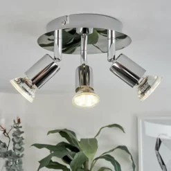 hofstein Plafonnier Morges LED Chrome, 3 lumières