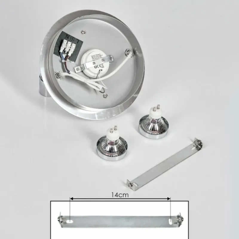 hofstein Plafonnier Morges LED Chrome, Nickel mat, 2 lumières