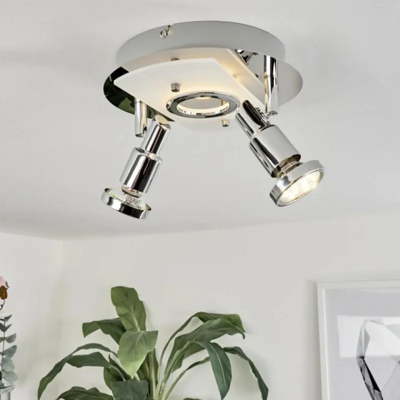 hofstein Plafonnier Morges LED Chrome, Nickel mat, 2 lumières