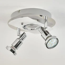 hofstein Plafonnier Morges LED Chrome, Nickel mat, 2 lumières