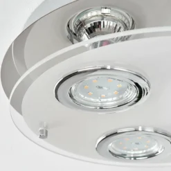 hofstein Plafonnier Morges LED Chrome, Blanc, 3 lumières
