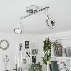 hofstein Plafonnier Morges LED Chrome, 2 lumières