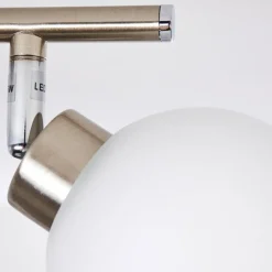 hofstein Plafonnier Motala LED Nickel mat, 4 lumières, Télécommandes, Changeur de couleurs