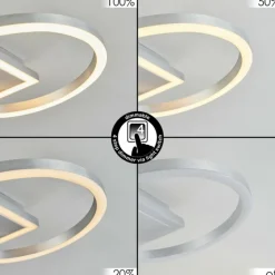 hofstein Plafonnier Moya LED Argenté, Blanc, 1 lumière