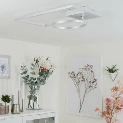 hofstein Plafonnier Moya LED Argenté, Blanc, 1 lumière