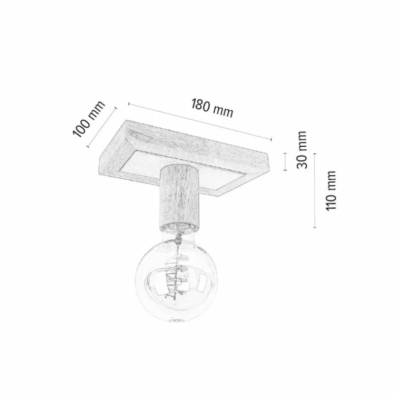 hofstein Plafonnier Mugueta Bois clair, 1 lumière