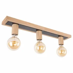 hofstein Plafonnier Mugueta Bois clair, 3 lumières