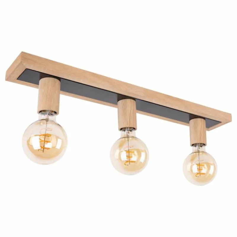 hofstein Plafonnier Mugueta Bois clair, 3 lumières