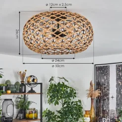 Luminaires Scandinaves-hofstein Plafonnier Mulstrand Écru, Noir, 3 lumières