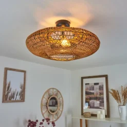 Style Boho-Chic-hofstein Plafonnier Mulstrand Noir, 2 lumières