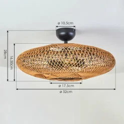 Style Boho-Chic-hofstein Plafonnier Mulstrand Noir, 2 lumières