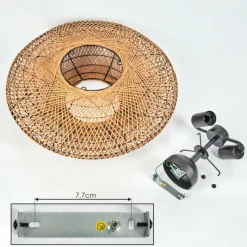 Style Boho-Chic-hofstein Plafonnier Mulstrand Noir, 2 lumières