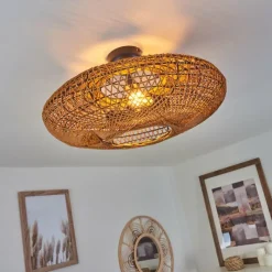 Style Boho-Chic-hofstein Plafonnier Mulstrand Noir, 2 lumières