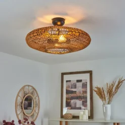 Style Boho-Chic-hofstein Plafonnier Mulstrand Noir, 2 lumières