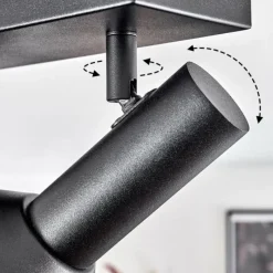 Lampes Dorées-hofstein Plafonnier Musko Noir, 2 lumières