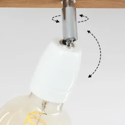 Lampes Vintages & Rétros-hofstein Plafonnier Musland Brun, Chrome, 2 lumières