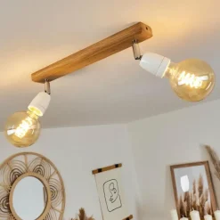 Lampes Vintages & Rétros-hofstein Plafonnier Musland Brun, Chrome, 2 lumières