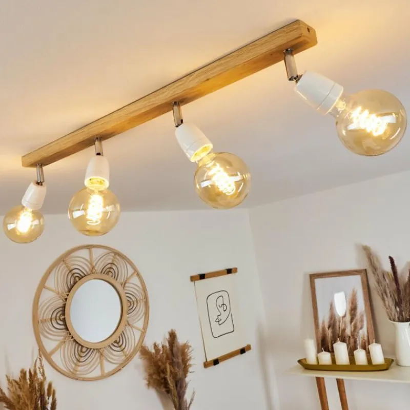 hofstein Plafonnier Musland Brun, Chrome, 4 lumières