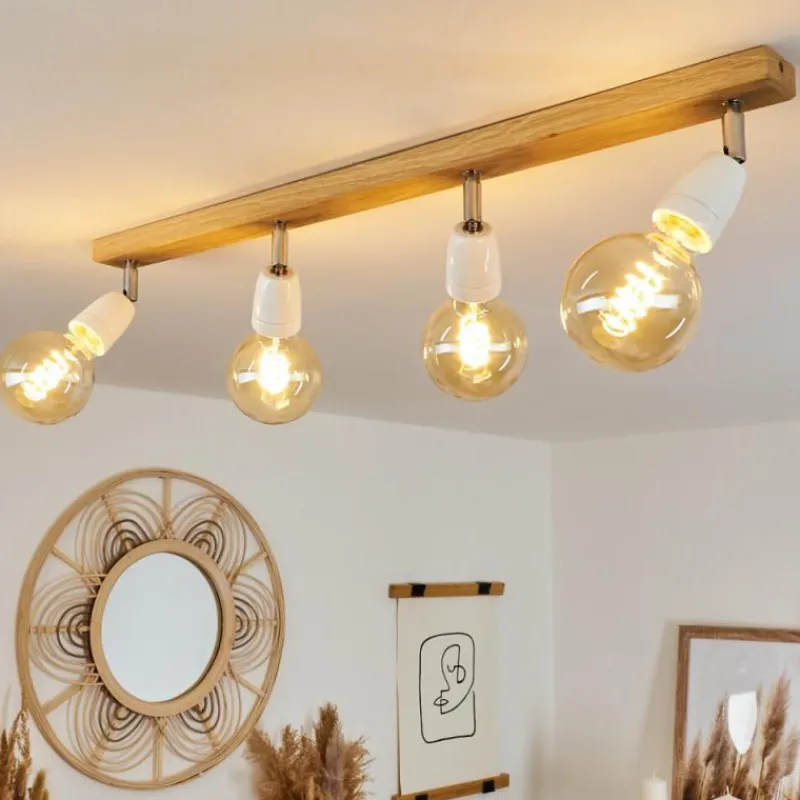 hofstein Plafonnier Musland Brun, Chrome, 4 lumières