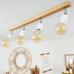 hofstein Plafonnier Musland Brun, Chrome, 4 lumières