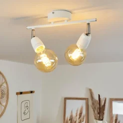 hofstein Plafonnier Musland Chrome, Blanc, 2 lumières* Spots Et Projecteurs