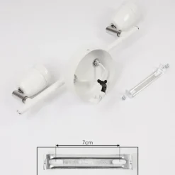 hofstein Plafonnier Musland Chrome, Blanc, 2 lumières* Spots Et Projecteurs