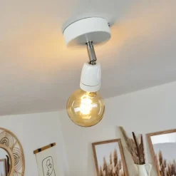 hofstein Plafonnier Musland Chrome, Blanc, 1 lumière* Spots Et Projecteurs