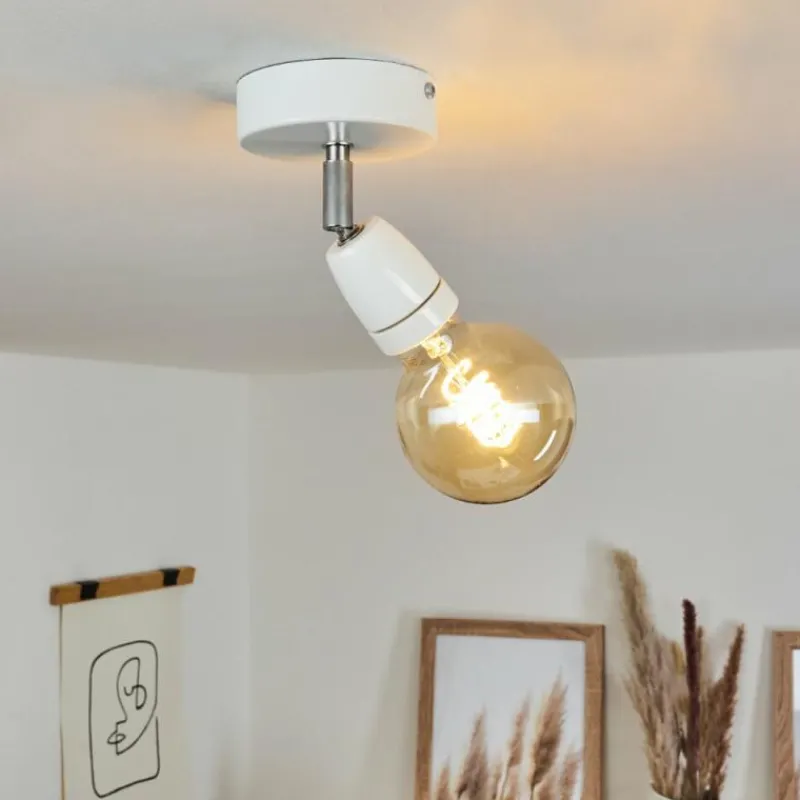 hofstein Plafonnier Musland Chrome, Blanc, 1 lumière* Spots Et Projecteurs