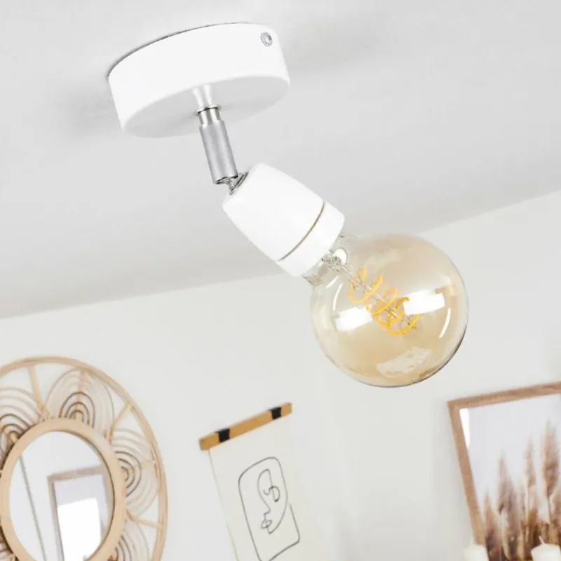 hofstein Plafonnier Musland Chrome, Blanc, 1 lumière* Spots Et Projecteurs