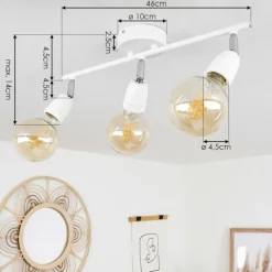 hofstein Plafonnier Musland Chrome, Blanc, 3 lumières* Spots Et Projecteurs