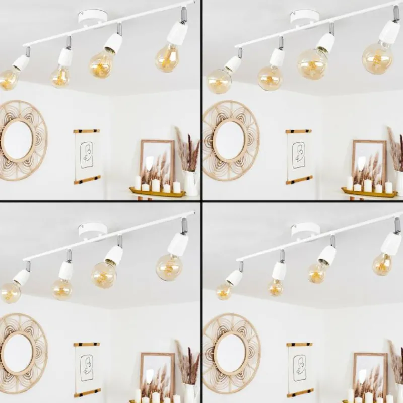 hofstein Plafonnier Musland Chrome, Blanc, 4 lumières* Spots Et Projecteurs