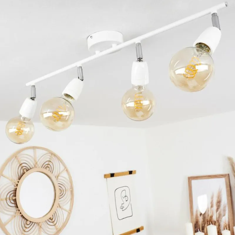 hofstein Plafonnier Musland Chrome, Blanc, 4 lumières* Spots Et Projecteurs