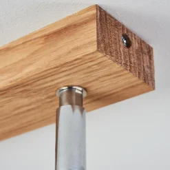 Lampes Vintages & Rétros-hofstein Plafonnier Musland Chrome, Bois foncé, Blanc, 3 lumières