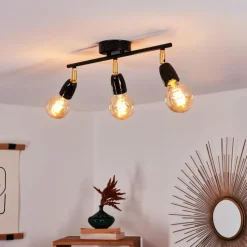 Lampes Dorées-hofstein Plafonnier Musland Or, Noir, 3 lumières