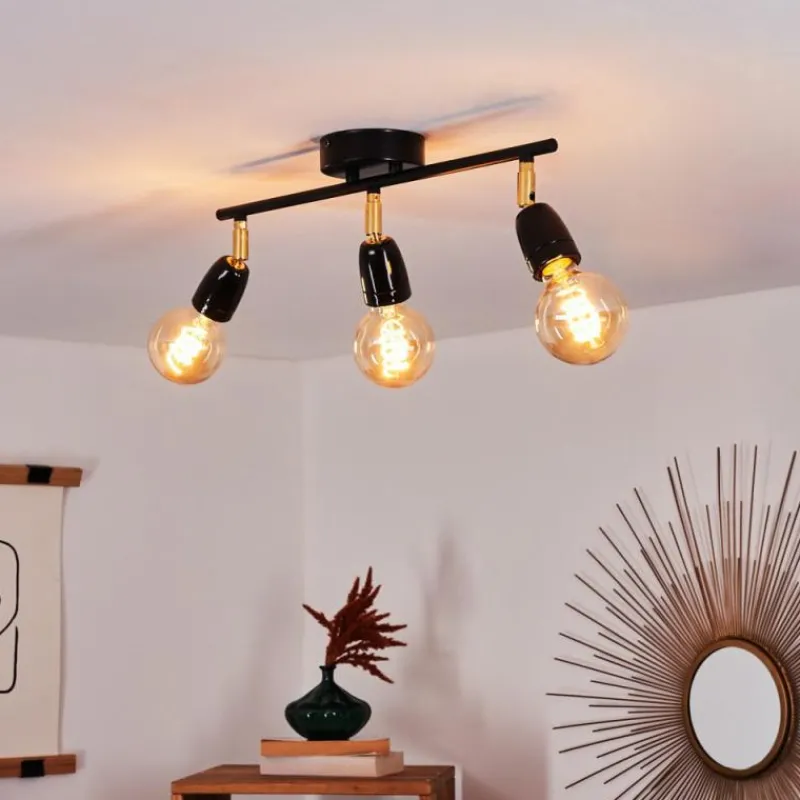 Lampes Dorées-hofstein Plafonnier Musland Or, Noir, 3 lumières