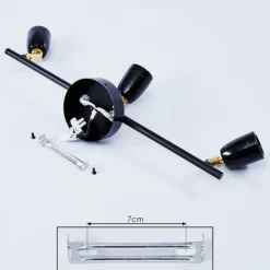 Lampes Dorées-hofstein Plafonnier Musland Or, Noir, 3 lumières