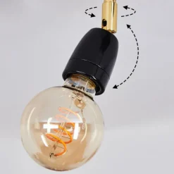 Lampes Dorées-hofstein Plafonnier Musland Or, Noir, 3 lumières